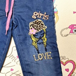 Ватирани зимни детски дънки Барби Ватирани зимни детски дънки Барби