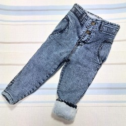 Ватирани детски сини дънки Ватирани детски сини дънки