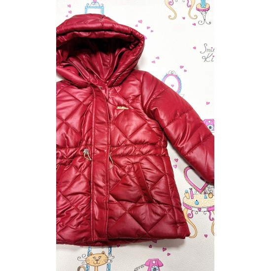 Детско зимно яке в червено с качулка Детско зимно яке в червено с качулка