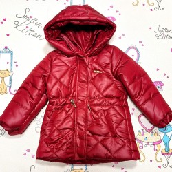 Детско зимно яке в червено с качулка Детско зимно яке в червено с качулка