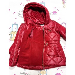 Детско зимно яке в червено с качулка Детско зимно яке в червено с качулка