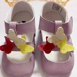 Бебешки летни буйки/сандали в лилаво  Пеперуди