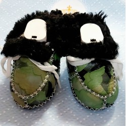 Бебешки зимни обувки от естествена кожа  Камуфлаж