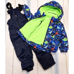 Детски зимен шушляков комплект  с гащеризон  Динозаври