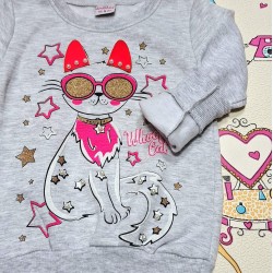 Детска ватирана блуза в сиво  COOL CAT