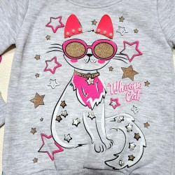 Детска ватирана блуза в сиво  COOL CAT