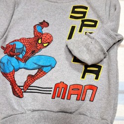 Детска ватирана блуза в сиво Спайдърмен