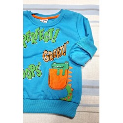 Леко ватирана детска блуза в светло синьо Кроки Леко ватирана детска блуза в светло синьо Кроки