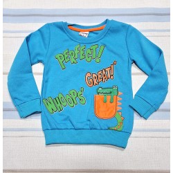 Леко ватирана детска блуза в светло синьо  Кроки