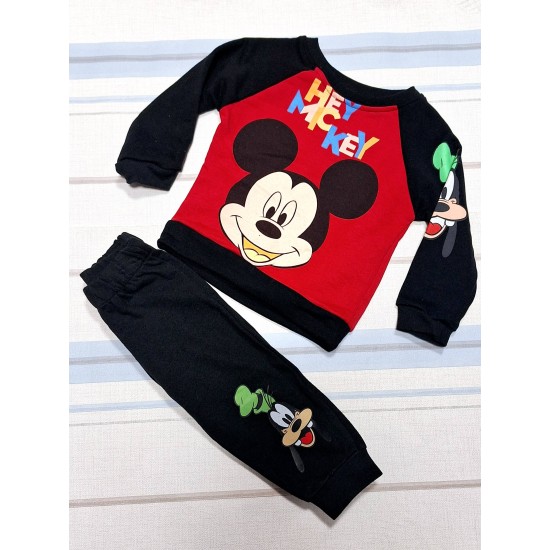 Детски комплект в черно и червено с Мики Маус