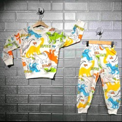 Детска пижама с принт на динозаври Детска пижама с принт на динозаври