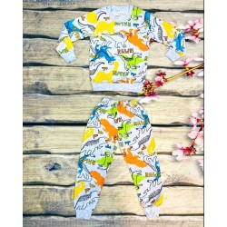 Детска пижама с принт на динозаври