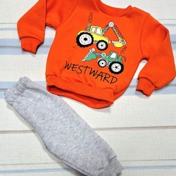 Детски ватиран комплект в оранжево и сиво Багери Детски ватиран комплект в оранжево и сиво Багери