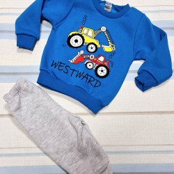 Детски ватиран комплект в синьо и сиво Багери Детски ватиран комплект в синьо и сиво Багери