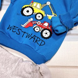 Детски ватиран комплект в синьо и сиво Багери Детски ватиран комплект в синьо и сиво Багери