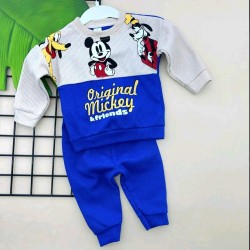 Детски комплект в сиво и синьо с Мики Маус Детски комплект в сиво и синьо с Мики Маус