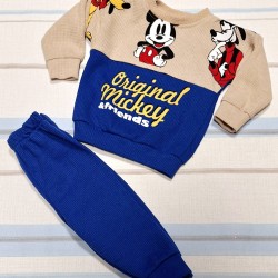 Детски комплект в сиво и синьо с Мики Маус