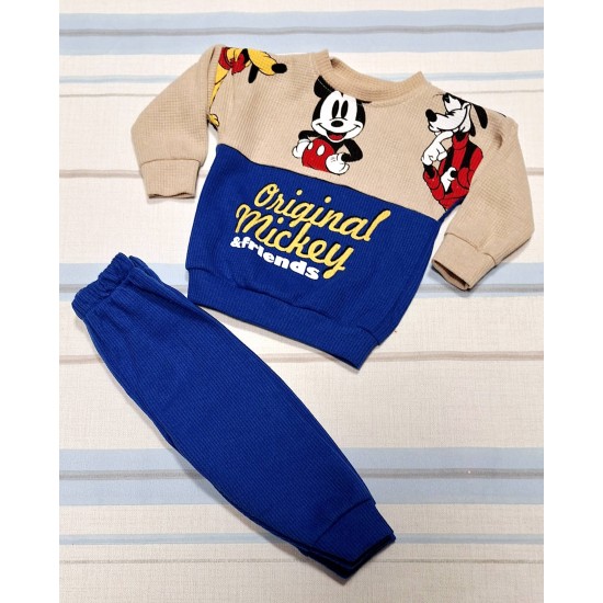 Детски комплект в сиво и синьо с Мики Маус