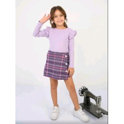 Детски комплект от блуза и пола панталон в лилаво