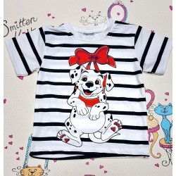 Детска лятна тениска на райе с далматинец