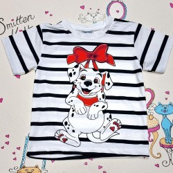 Детска лятна тениска на райе с далматинец