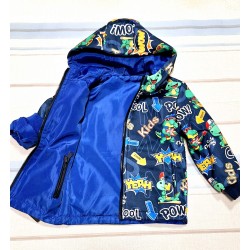 Детско двулицево шушляково преходно яке с динозаври Детско двулицево шушляково преходно яке с динозаври