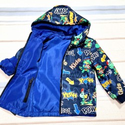 Детско двулицево шушляково преходно яке с динозаври Детско двулицево шушляково преходно яке с динозаври