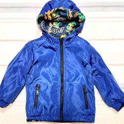 Детско двулицево шушляково преходно яке с динозаври