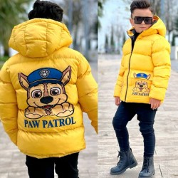 Детско зимно яке в жълто с Чейс от Пес патрул Детско зимно яке в жълто с Чейс от Пес патрул