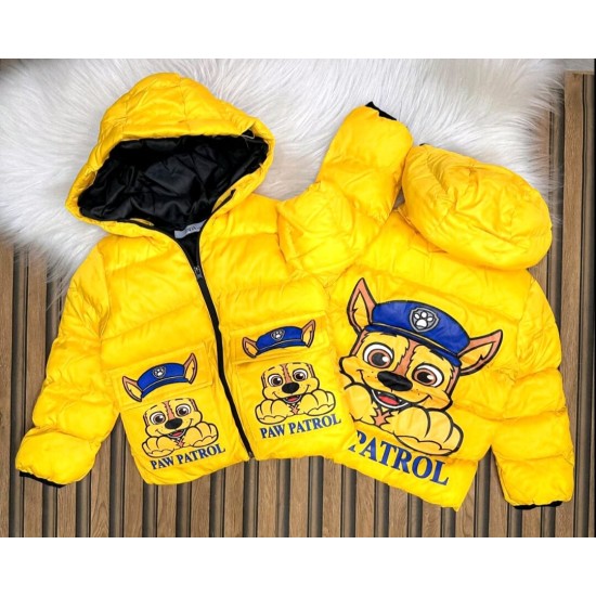 Детско зимно яке в жълто с Чейс от Пес патрул Детско зимно яке в жълто с Чейс от Пес патрул