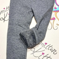 Детски ватиран топъл клин в сиво с розови панделки Детски ватиран топъл клин в сиво с розови панделки