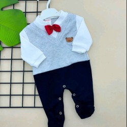 Елегантен бебешки гащеризон с папионка Елегантен бебешки гащеризон с папионка