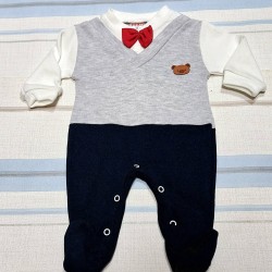 Елегантен бебешки гащеризон с папионка