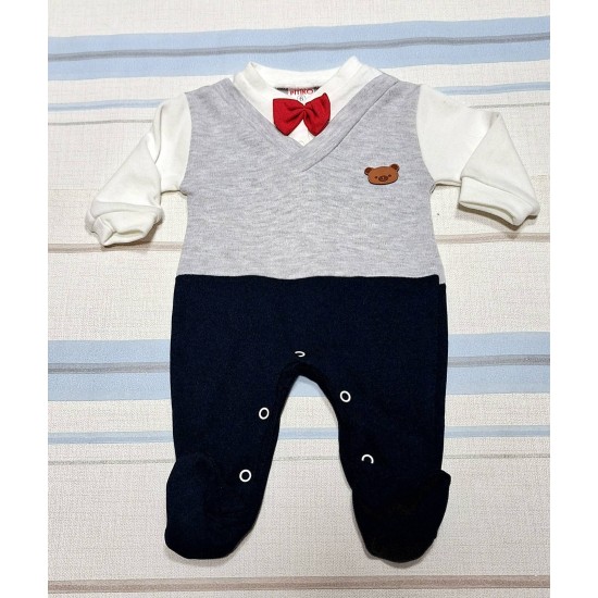 Елегантен бебешки гащеризон с папионка