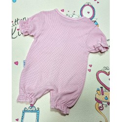 Бебешки летен ромпър/гащеризон в розово на точки Коте Бебешки летен ромпър/гащеризон в розово на точки Коте