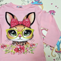 Детска блуза в розово със зайче Детска блуза в розово със зайче