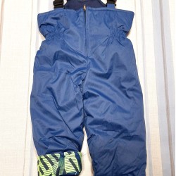 Зимен бебешки шушляков ватиран комплект в синьо и зелено с гащеризон Зимен бебешки шушляков ватиран комплект в синьо и зелено с гащеризон