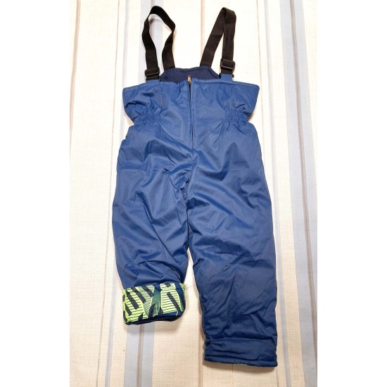 Зимен бебешки шушляков ватиран комплект в синьо и зелено с гащеризон Зимен бебешки шушляков ватиран комплект в синьо и зелено с гащеризон