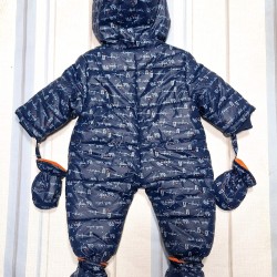 Бебешки зимен шушляков космонавт в тъмносиньо и оранжево