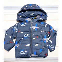 Детско есенно зимно шушляково яке в тъмносиньо Самолети и вертолети Детско есенно зимно шушляково яке в тъмносиньо Самолети и вертолети
