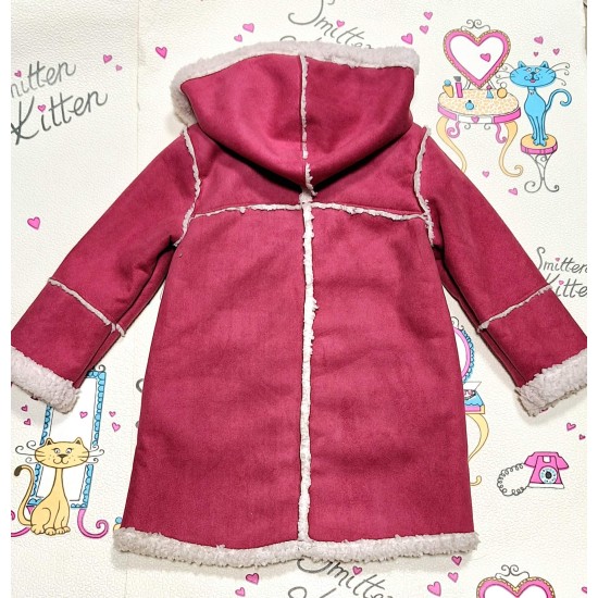 Детско меко кадифено палтенце с качулка и каракул Детско меко кадифено палтенце с качулка и каракул