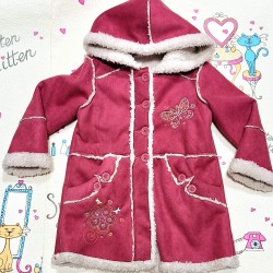 Детско меко кадифено палтенце с качулка и каракул Детско меко кадифено палтенце с качулка и каракул