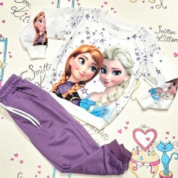 Детски комплект с блуза и долнище Елза и Ана Детски комплект с блуза и долнище Елза и Ана