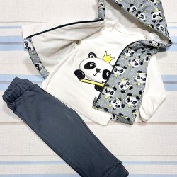 Бебешки комплект с шушляков елек Панди Бебешки комплект с шушляков елек Панди