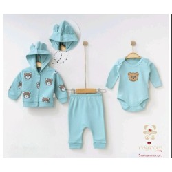 Бебешки комплект в зелено с мечета от 3 части