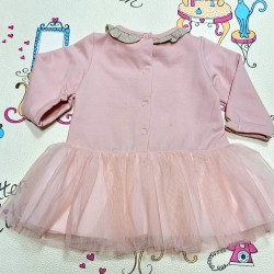 Бебешка розова рокля с коте леко ватирана и с тюл