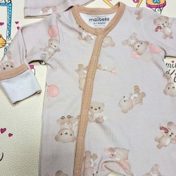 Бебешки гащеризон в бежово с шапка  Мечета с балони