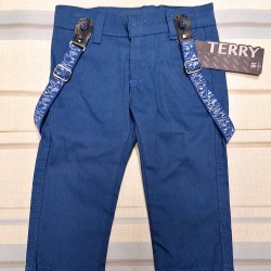 Детски панталон в синьо с тиранти Детски панталон в синьо с тиранти