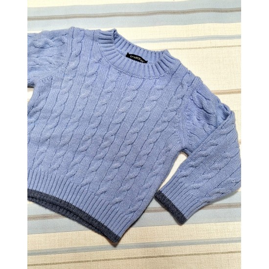 Детски пуловер с фина вълна в светло синьо Детски пуловер с фина вълна в светло синьо