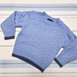 Детски пуловер с фина вълна в светло синьо Детски пуловер с фина вълна в светло синьо